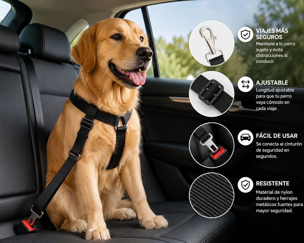 Cinturón de Seguridad para Perros | Viajes Más Seguros