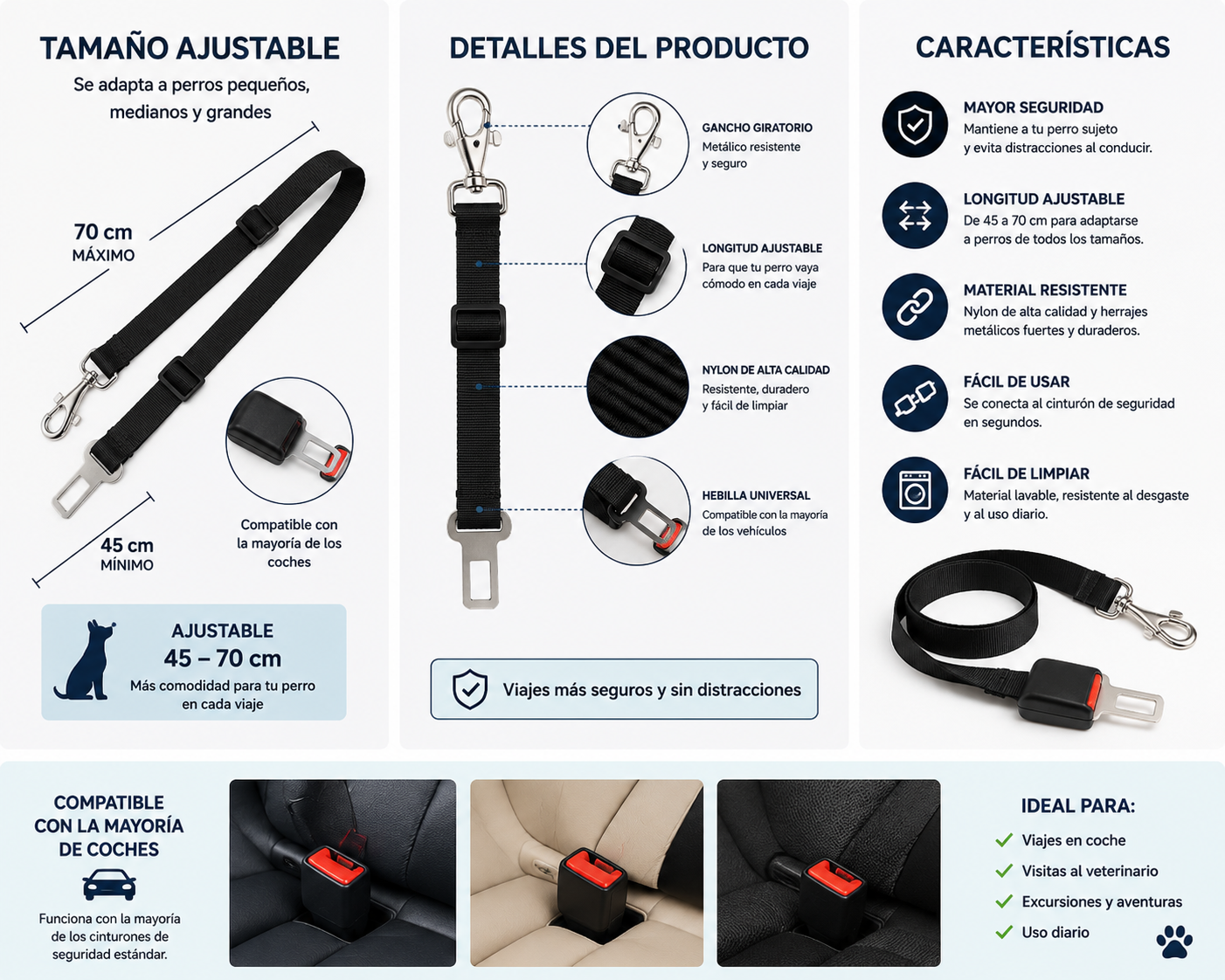 Cinturón de Seguridad para Perros | Viajes Más Seguros